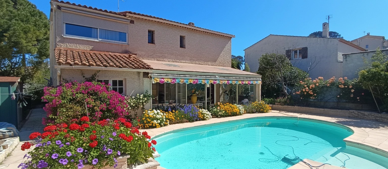 villa indépendante f6 piscine à 10 min à pied du port de sanary sur mer (réf : 529)
